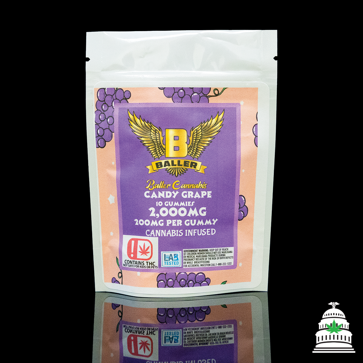 Photograph of Product: Grape - 2000mg Baller Gummies