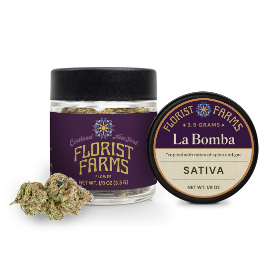 Photograph of product: Florist Farms | La Bomba | Flower Jar - 3.5g