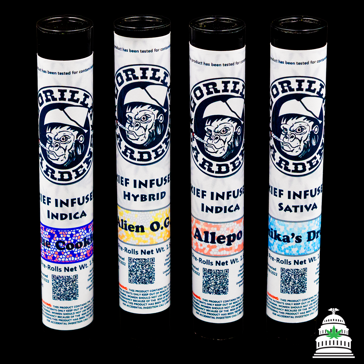 Photograph of Product: Allepo - Gorilla Gardens Infused Preroll Pack