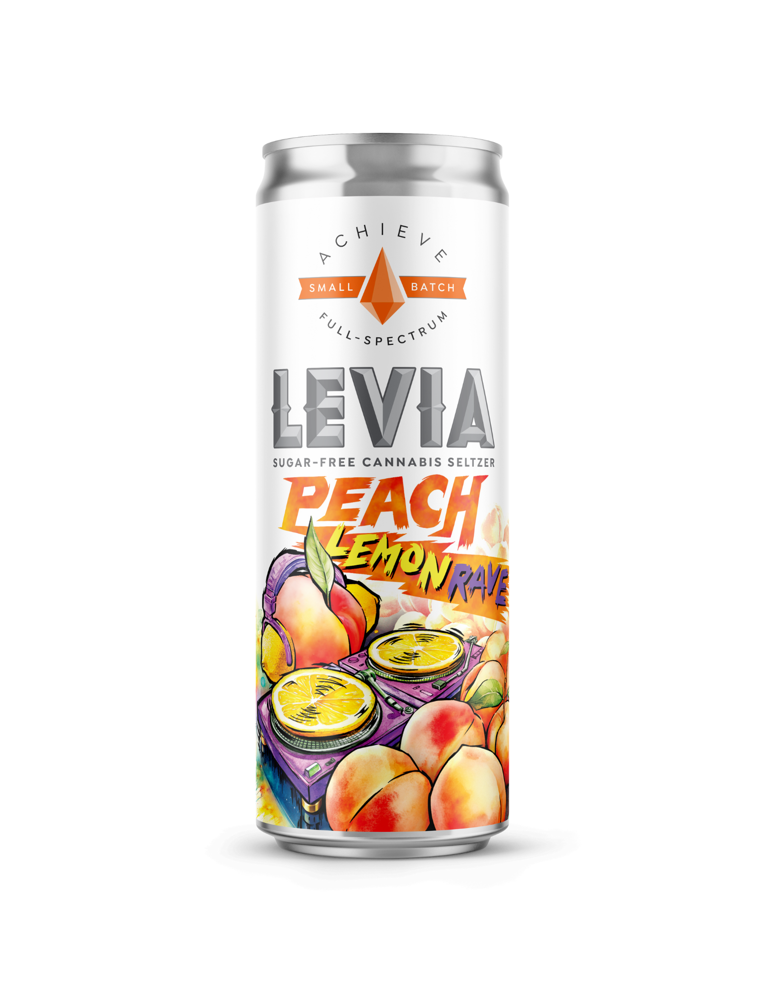 Photograph of product: LEVIA - Peach Lemon Rave 5mg Seltzer Sugar-Free