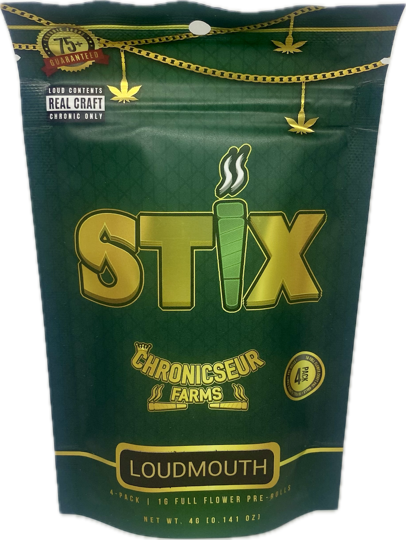 Photograph of product: Chronic Stix- Loudmouth- 4G Preroll Pack