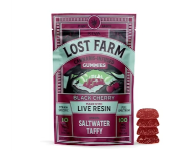 Photograph of product: Black Cherry X Saltwater Taffy- Live Resin - 100mg - 10pck - Lost Farm