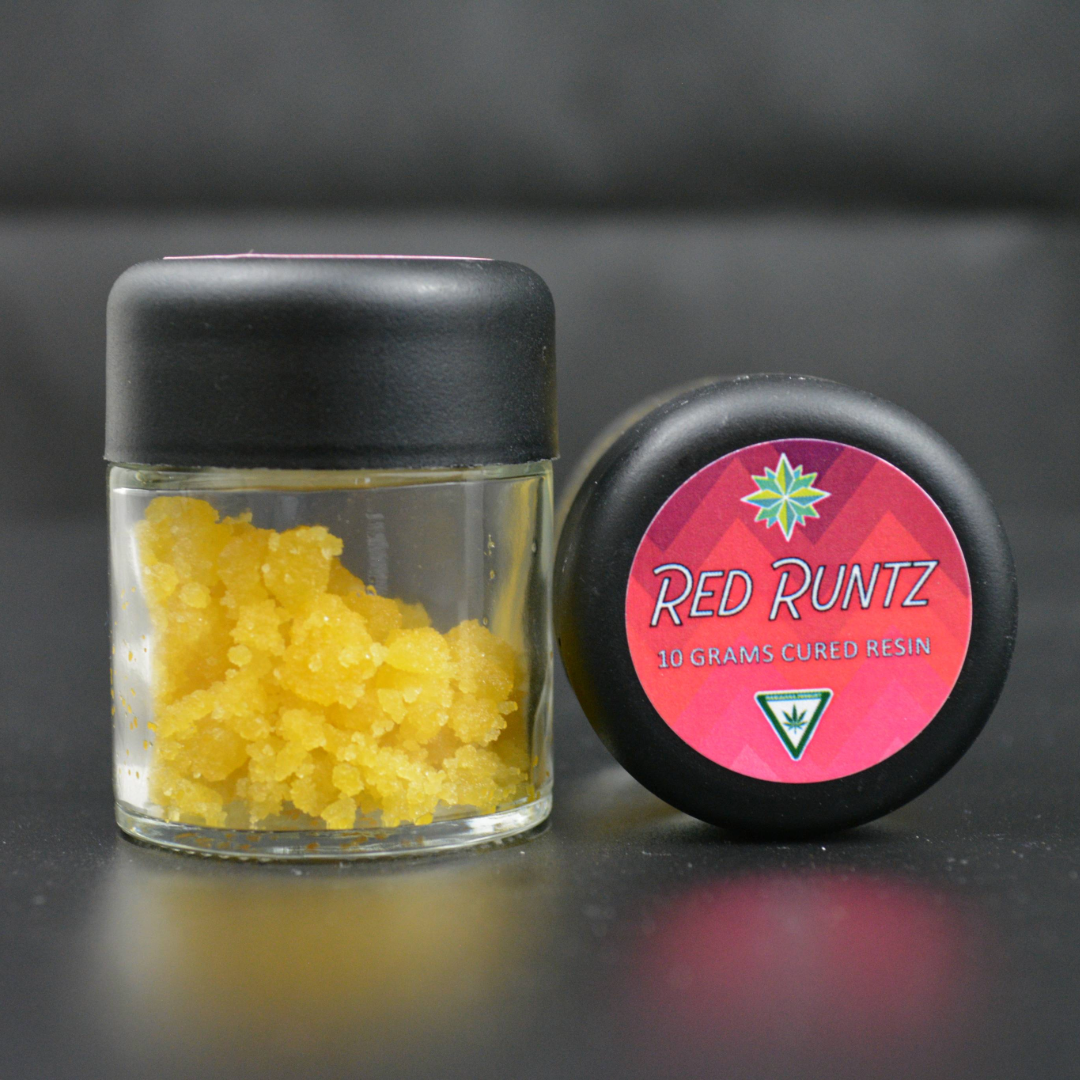 Photograph of product: Harbor Farmz *Baller Bucket*   Cured Resin   Red Runtz