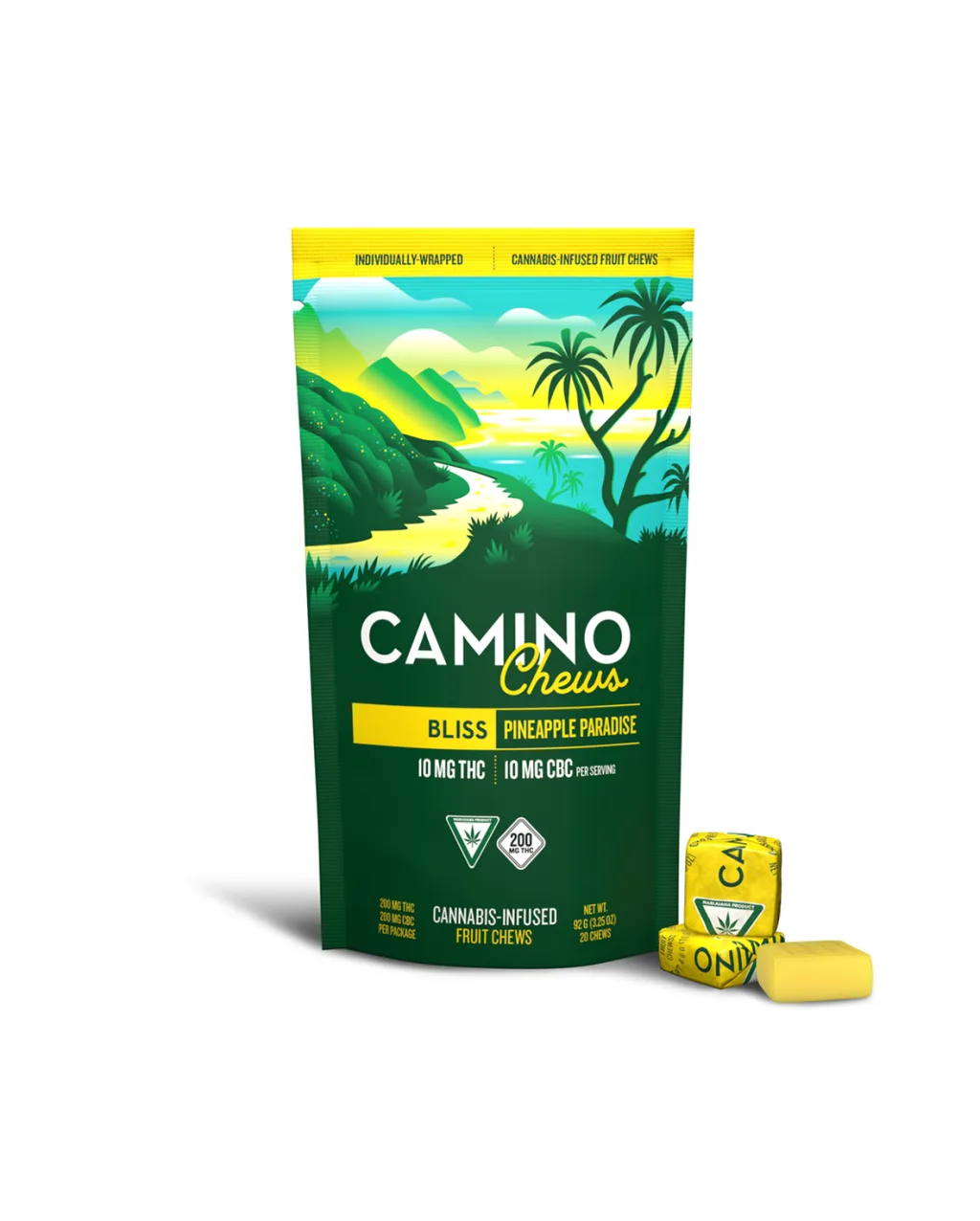 Photograph of product: Camino Chews - Pineapple Paradise 1:1 THC:CBC - 200mg