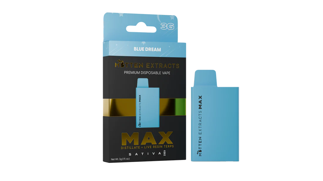 Photograph of product: MITTEN EXTRACTS MAX | BLUE DREAM - PLUS DISPOSABLE Oui'd