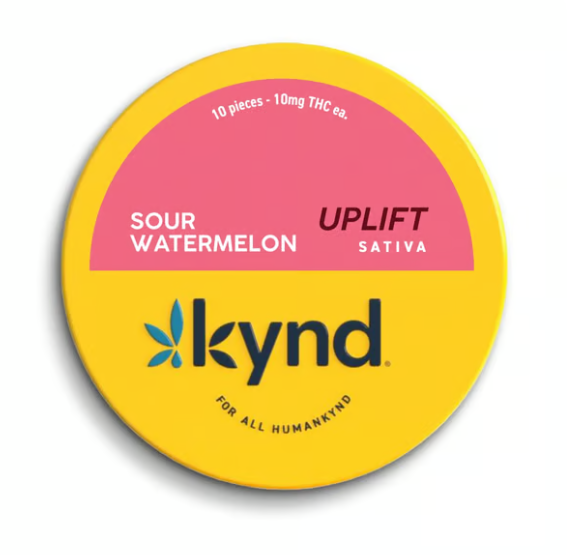 Photograph of product: Uplift Sour Watermelon Gummies 100mg (10-Pack | 10mg Each)