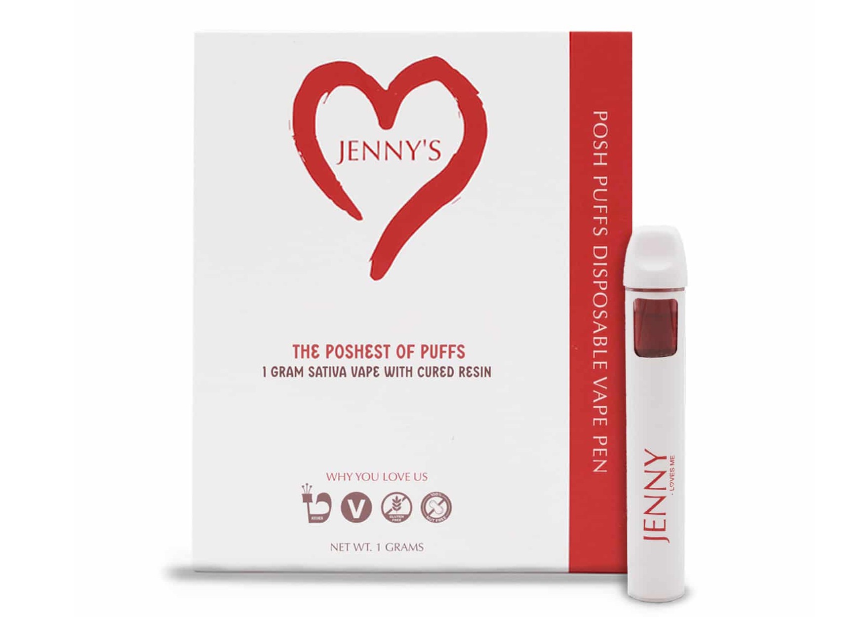 Photograph of product: Jenny's | Poshest of Puffs | Papaya Bomb | Cured au chocolat Resin | Disposable | 1g