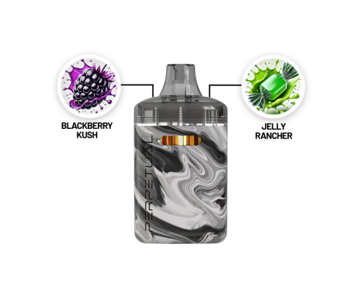 Photograph of product: Perpetual Jelly Rancher & Blackberry Kush Dual Chamber Disposable