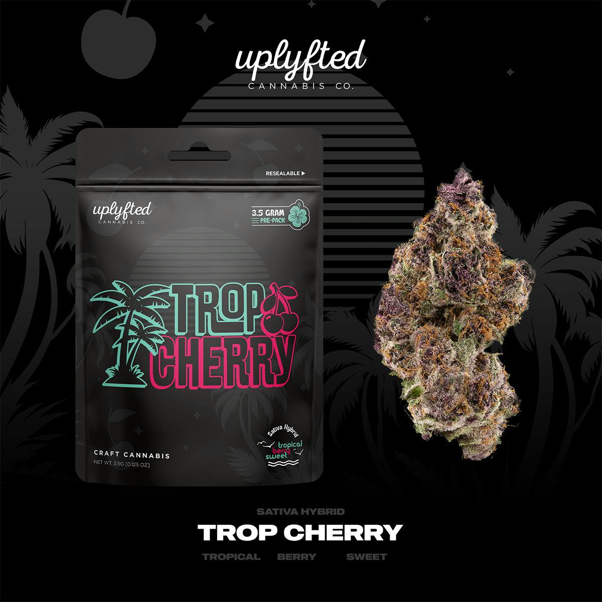 Photograph of product: UPLYFTED | TROP CHERRY - LIVE ROSIN DISPOSABLE Oui'd/HYBRID - 3.5g