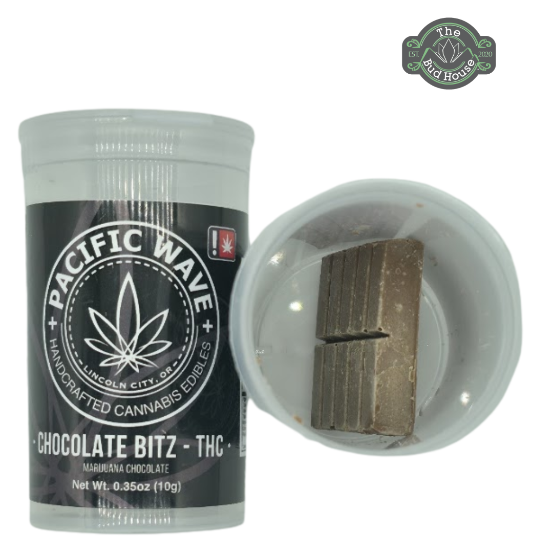 Photograph of product: Pacific Wave 100mg MILK CHOCOLATE Chocolate Bitz