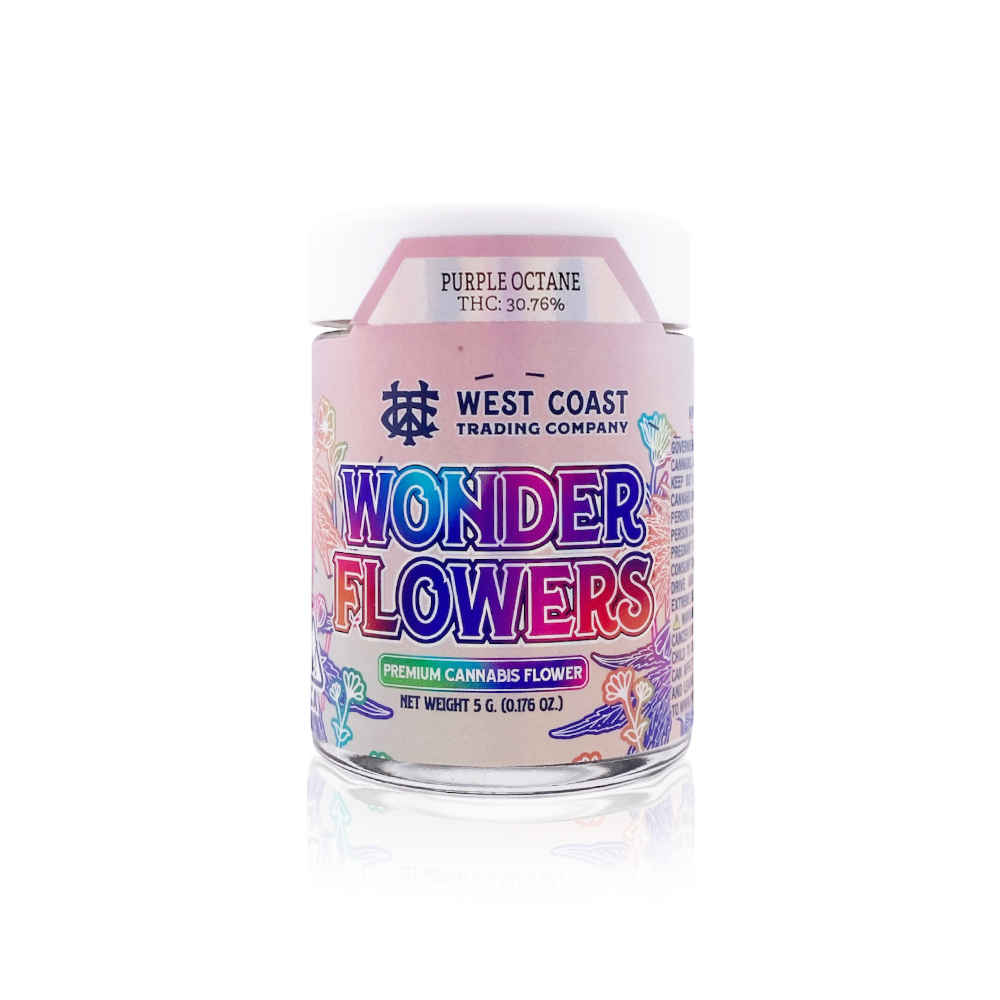 Photograph of product: WEST COAST TRADING COMPANY - Flower - Purple Octane - Wonderflowers - 5G
