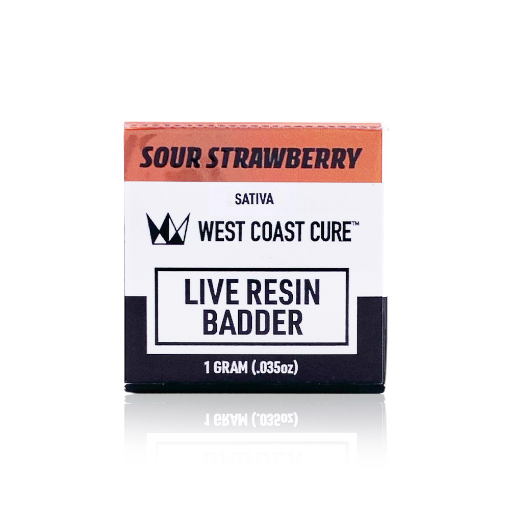 Photograph of product: WEST COAST CURE - Concentrate - Sour Strawberry - Live Resin badder - 1G