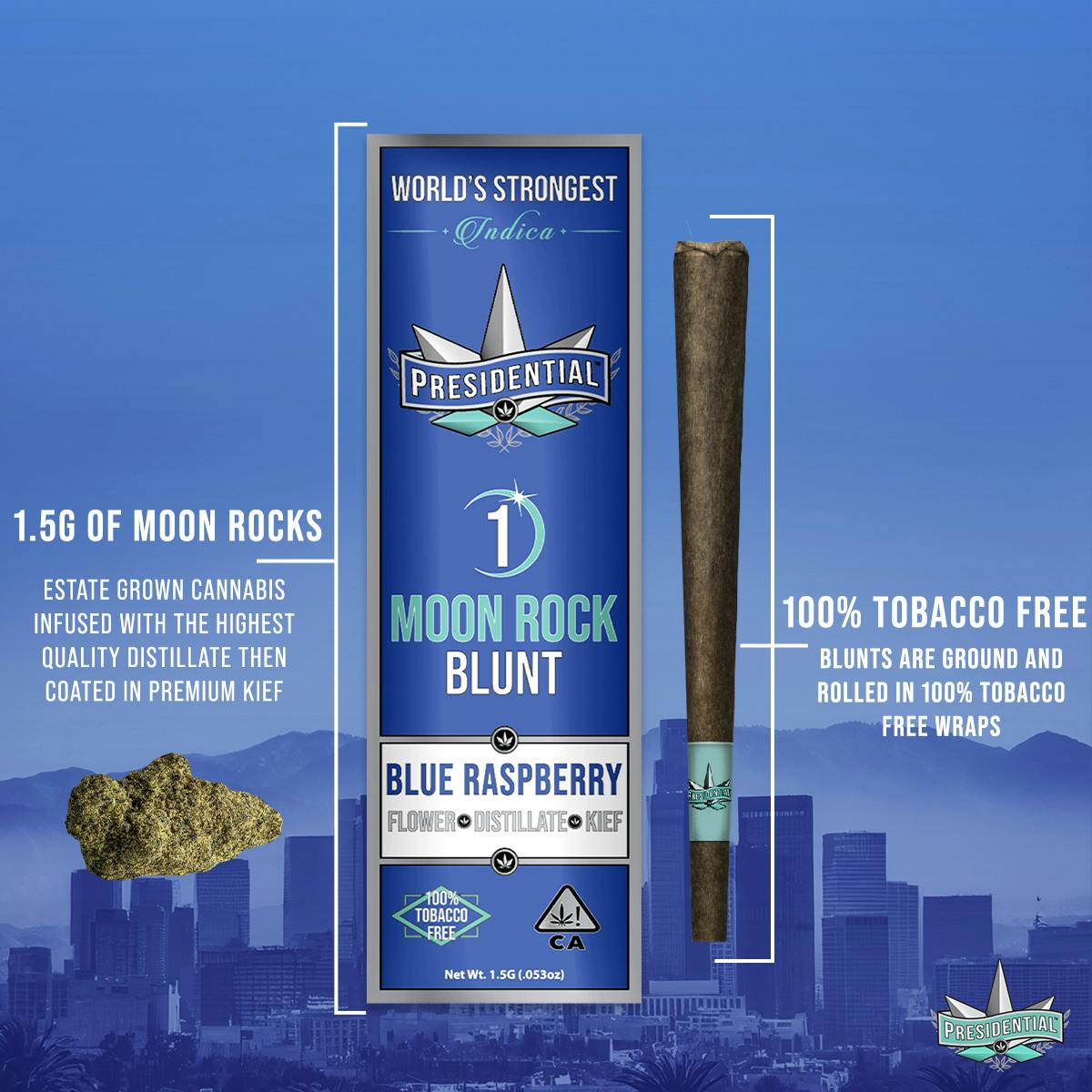 Photograph of product: Blue Raspberry Moon Rock Blunt