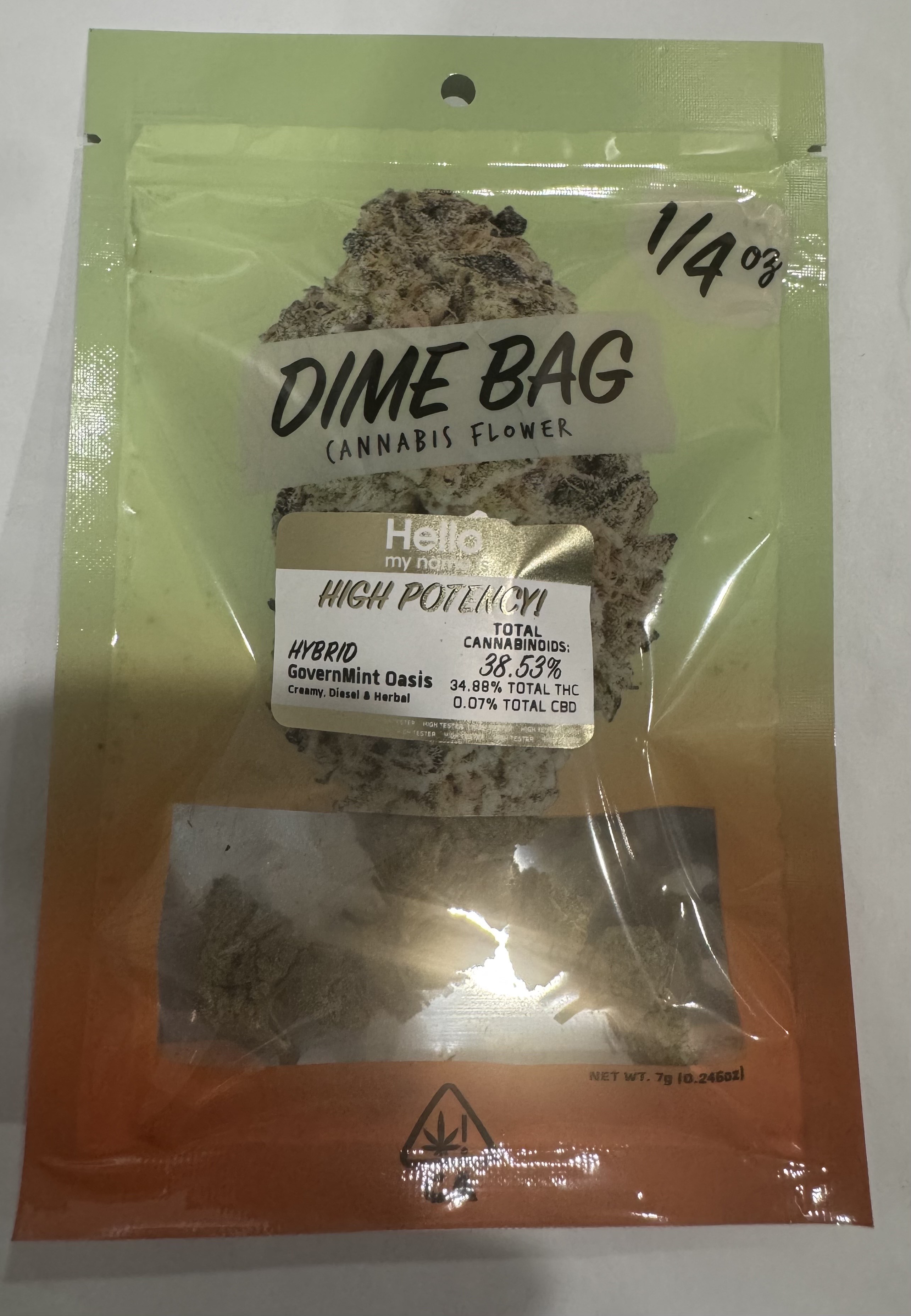 Photograph of product: GOVERNMINT OASIS 7G FLOWER - 7 G