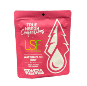 Photograph of product: Watermelon Mint | 4pk x 50mg | Rosin Infused | True North Confections x LSF
