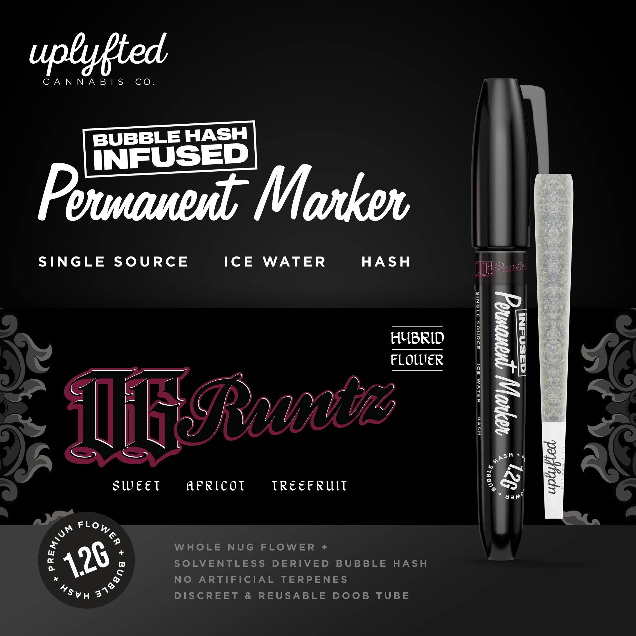 Photograph of product: Uplyfted - Permanent Marker x OG Runtz Bubble au chocolat Pre-Roll 1.2g | 2/$25