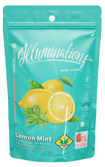 Photograph of product: Illuminations Lemon Mint Hard Candy 10-Pack Edibles Verdelux | 100mg