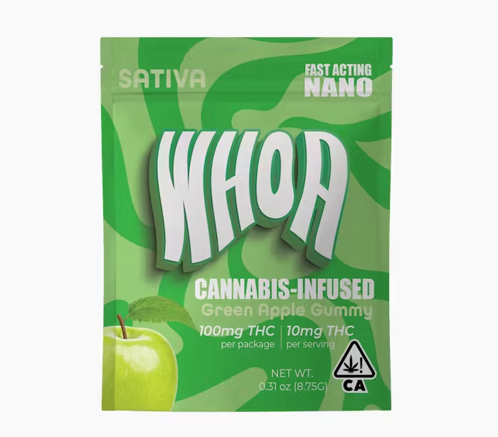 Photograph of product: WHOA Green Apple Oui'd Gummy 100mg