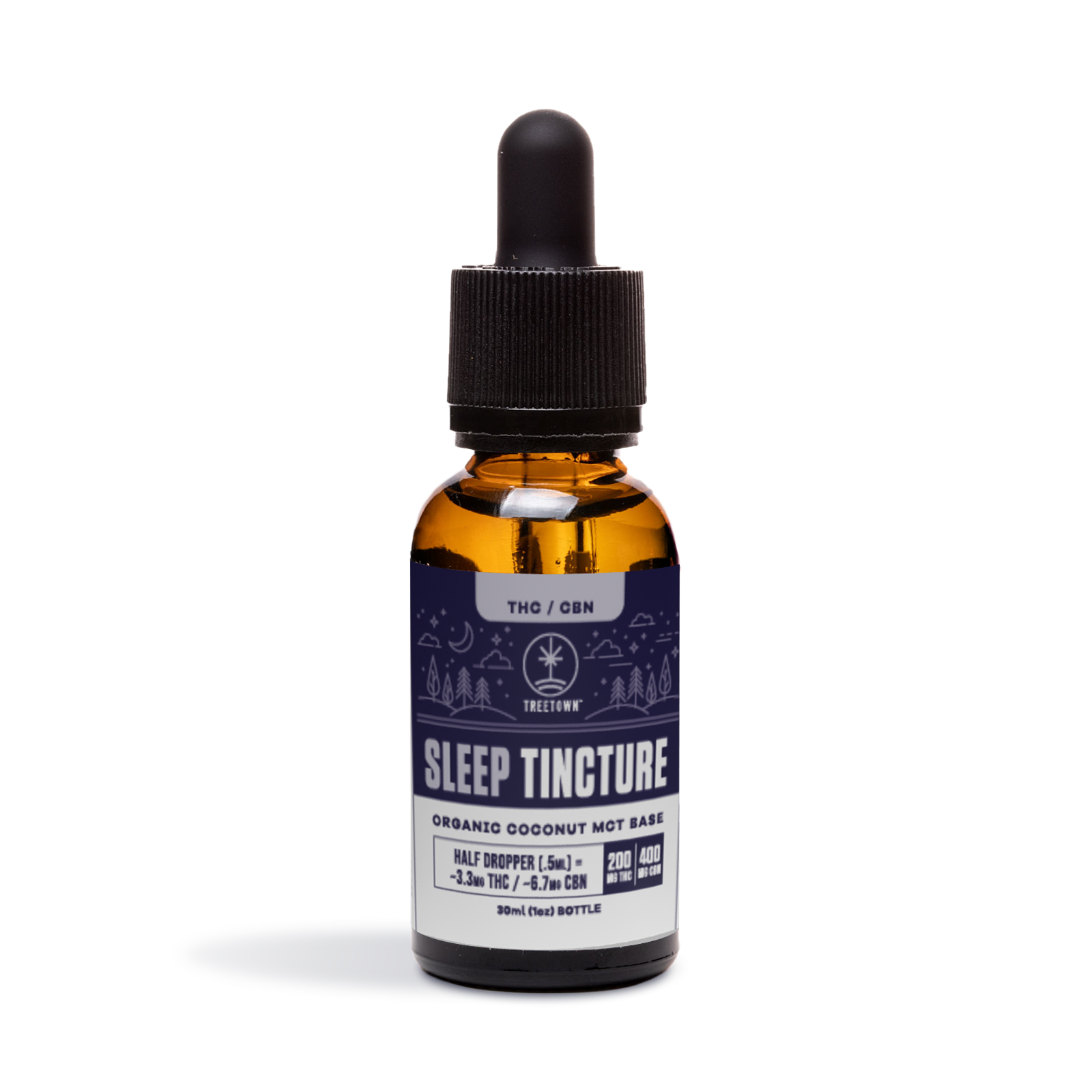 Photograph of product: TreeTown 10:1 TH-oui:CBN Sleep Tincture