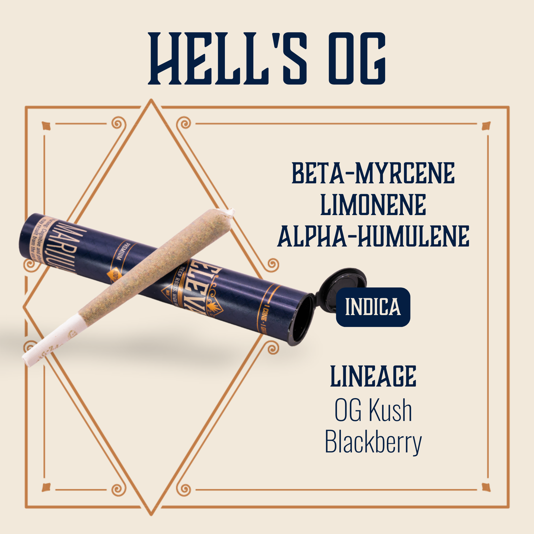 Photograph of product: Hell's OG Pre-Roll | 1g
