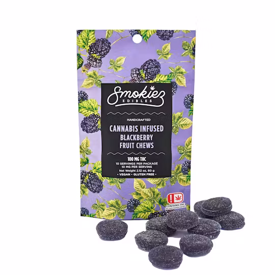 Photograph of product: Smokiez | Blackberry | Fruit Chews | 100mg