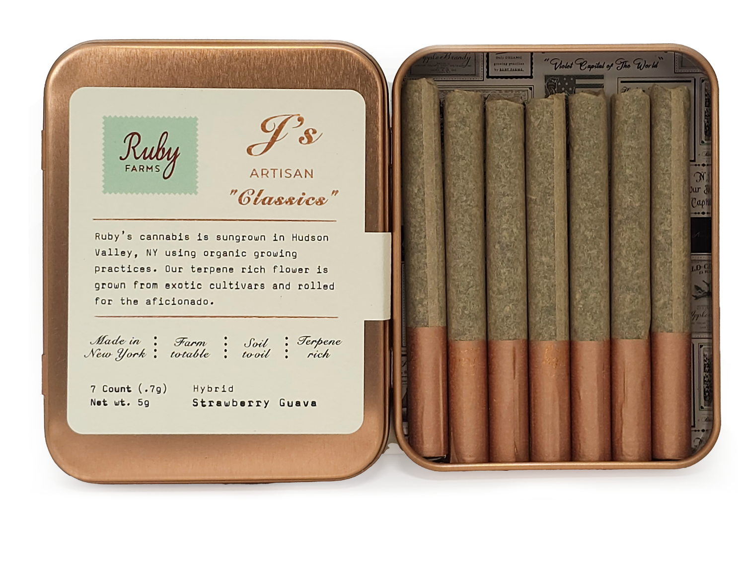 Photograph of product: Ruby Farms | Ruby J's: Classics | Jack Herer | 7 Count Prerolls