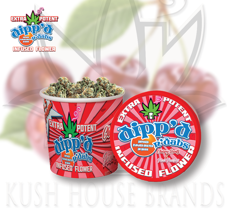 Photograph of product: Kush House | Dipp'd N Dabs Cherry Runtz Infused Flower | 3.5g