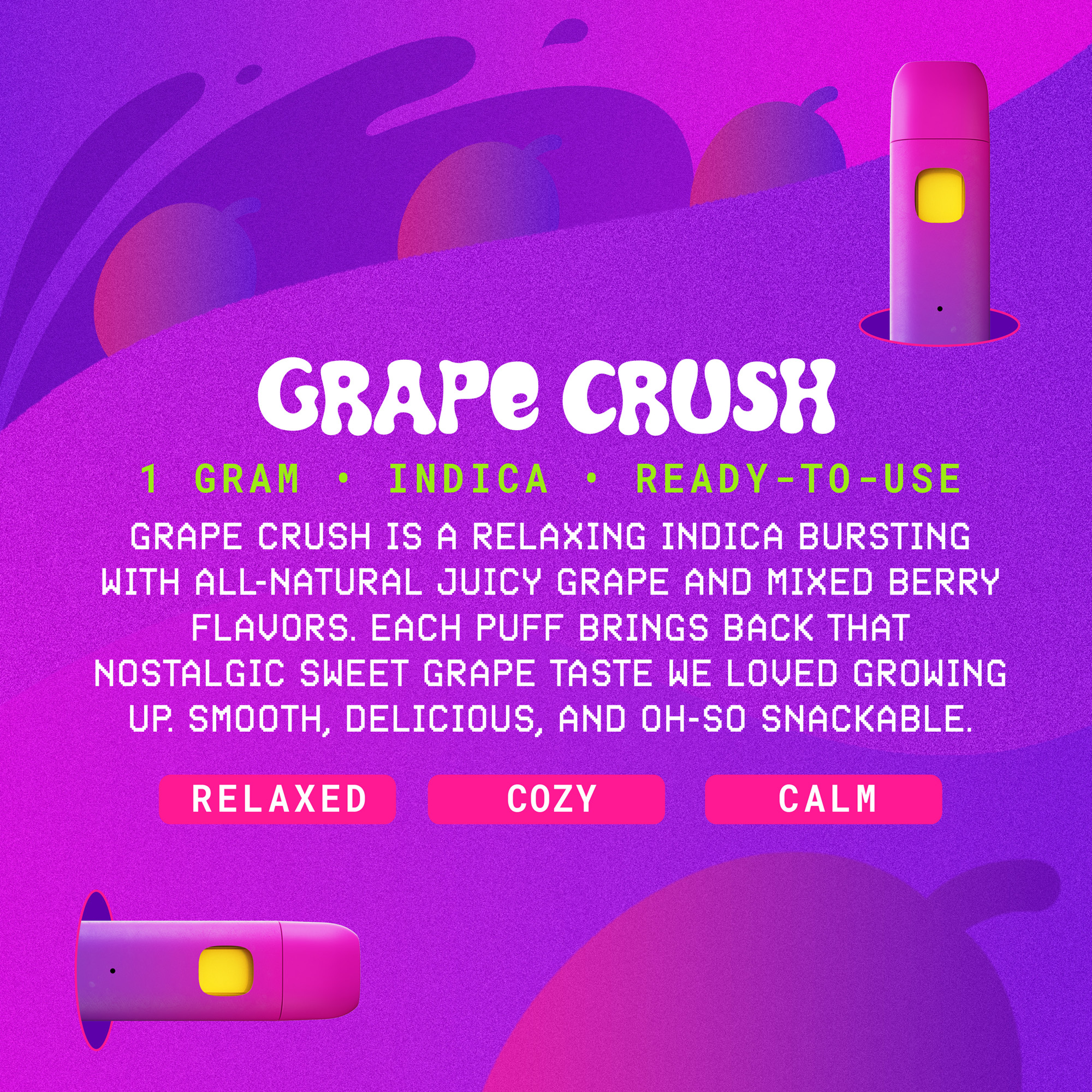 Photograph of product: SNACKBAR 1G Ceramic Vape - Grape Crush