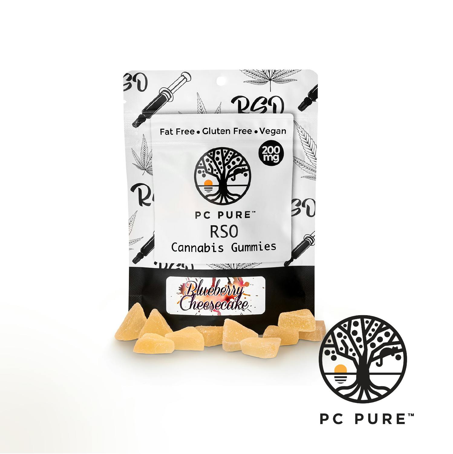 Photograph of product: BLUEBERRY CHEESECAKE | PC PURE | RSO | GUMMY | 200MG