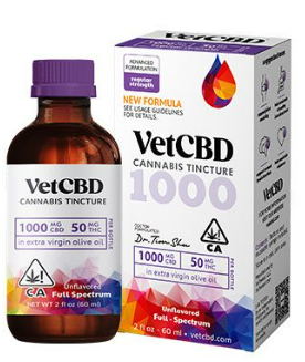 Photograph of product: VetCBD Regular Strength 20:1 Tincture CBD /TH-oui 50mg 2oz