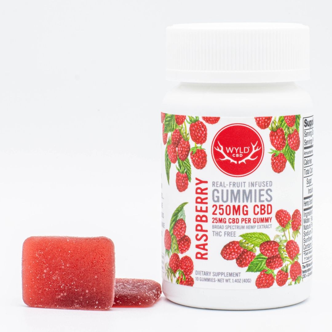 Photograph of product: HEMP Gummies | Raspberry | CBD | 10x25mg