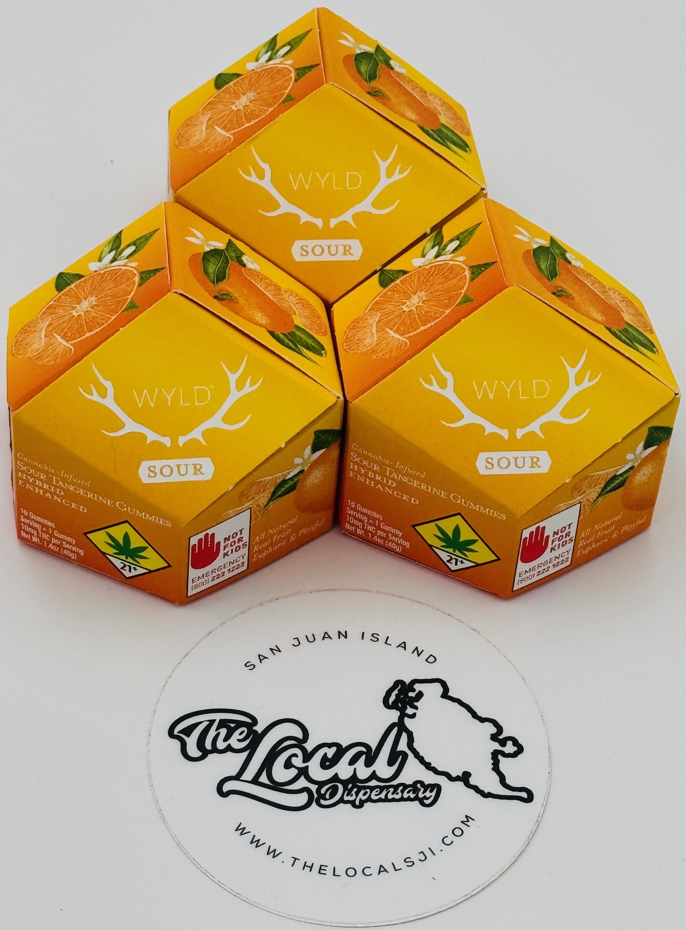 Photograph of product: Sour Tangerine Gummies - Hybrid 10pk