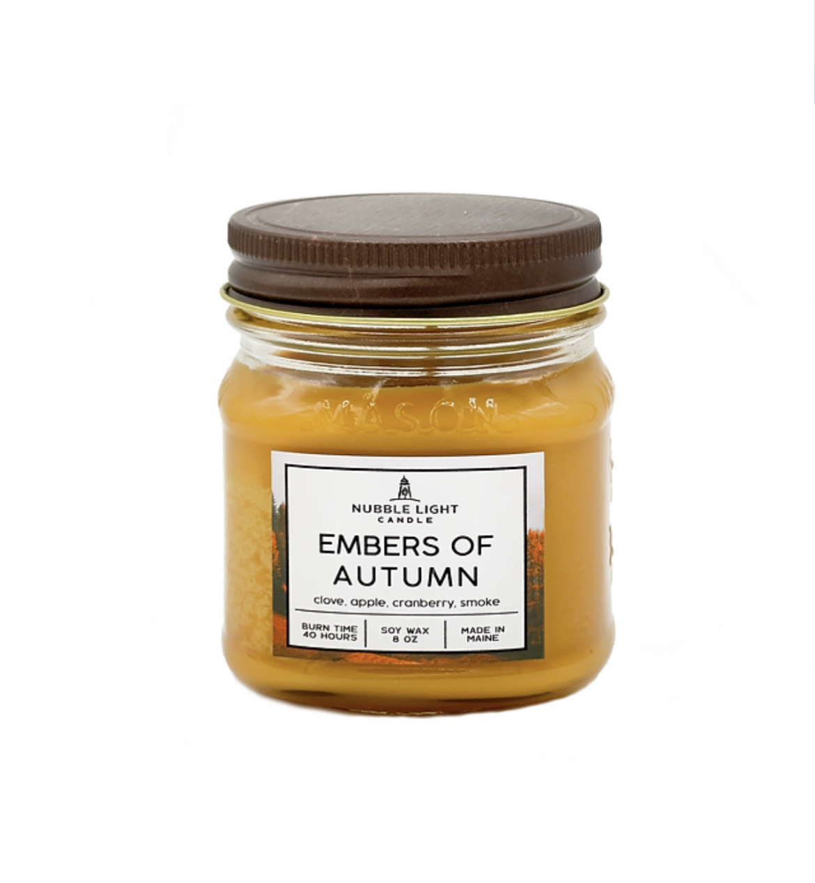 Photograph of product: Nubble Light Candle Co. Embers of Autumn