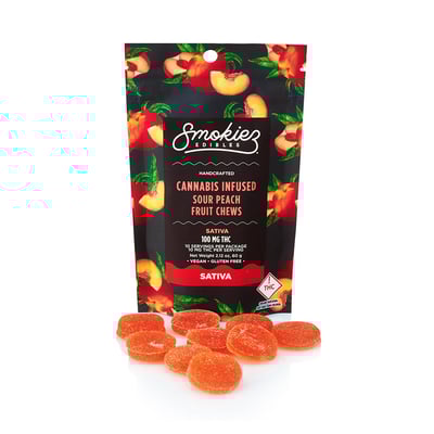 Photograph of product: Smokiez Sour Peach Oui'd 10pk