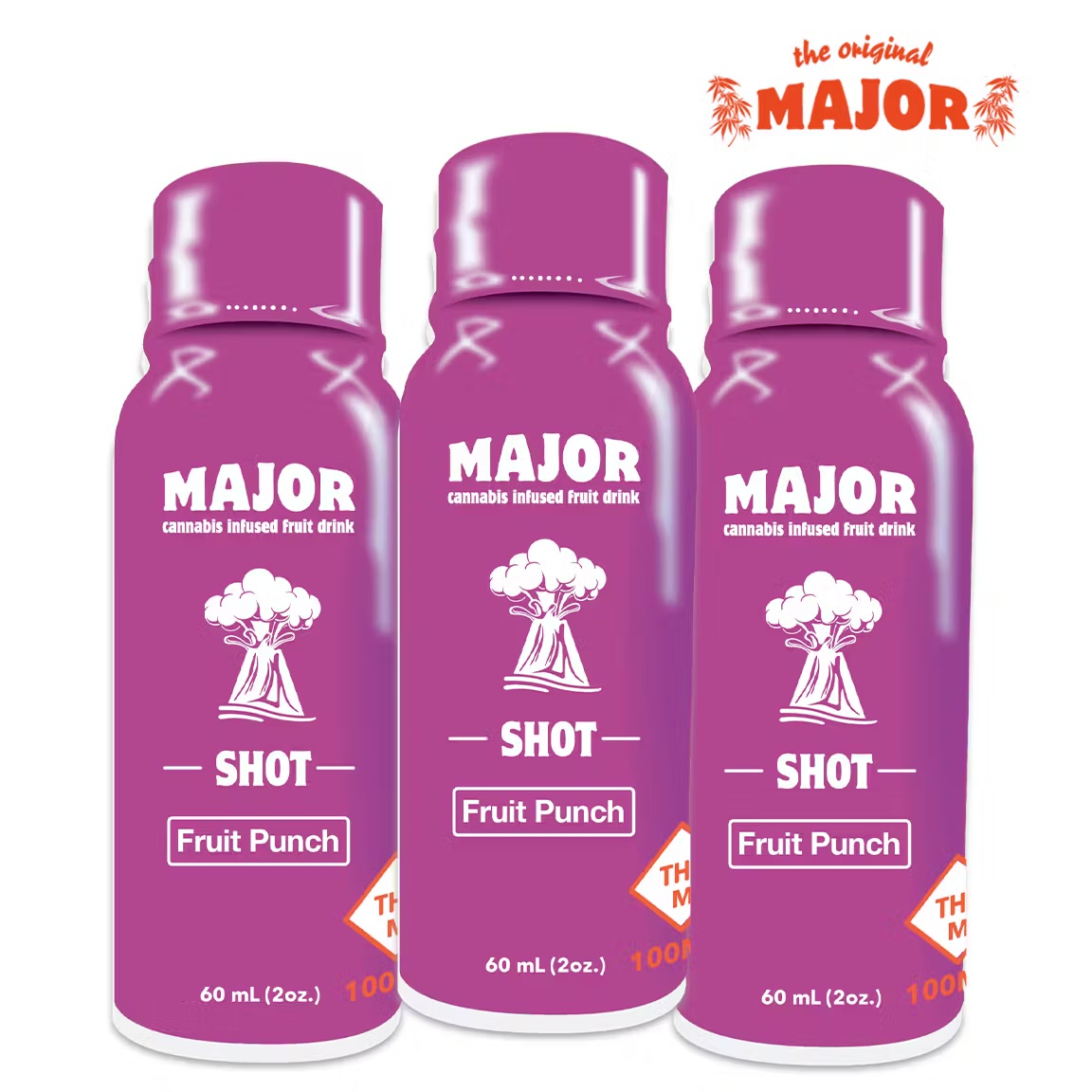 Photograph of product: Major | Fast Acting Shot | Fruit Punch | 100mg