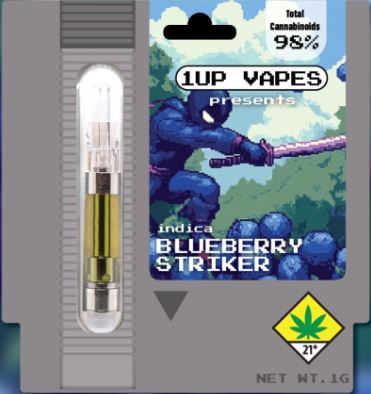 Photograph of product: Blueberry Striker Distillate Cartridge | 1g