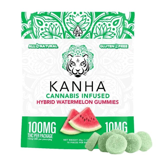 Photograph of product: Watermelon Gummies 100mg. - Hybrid