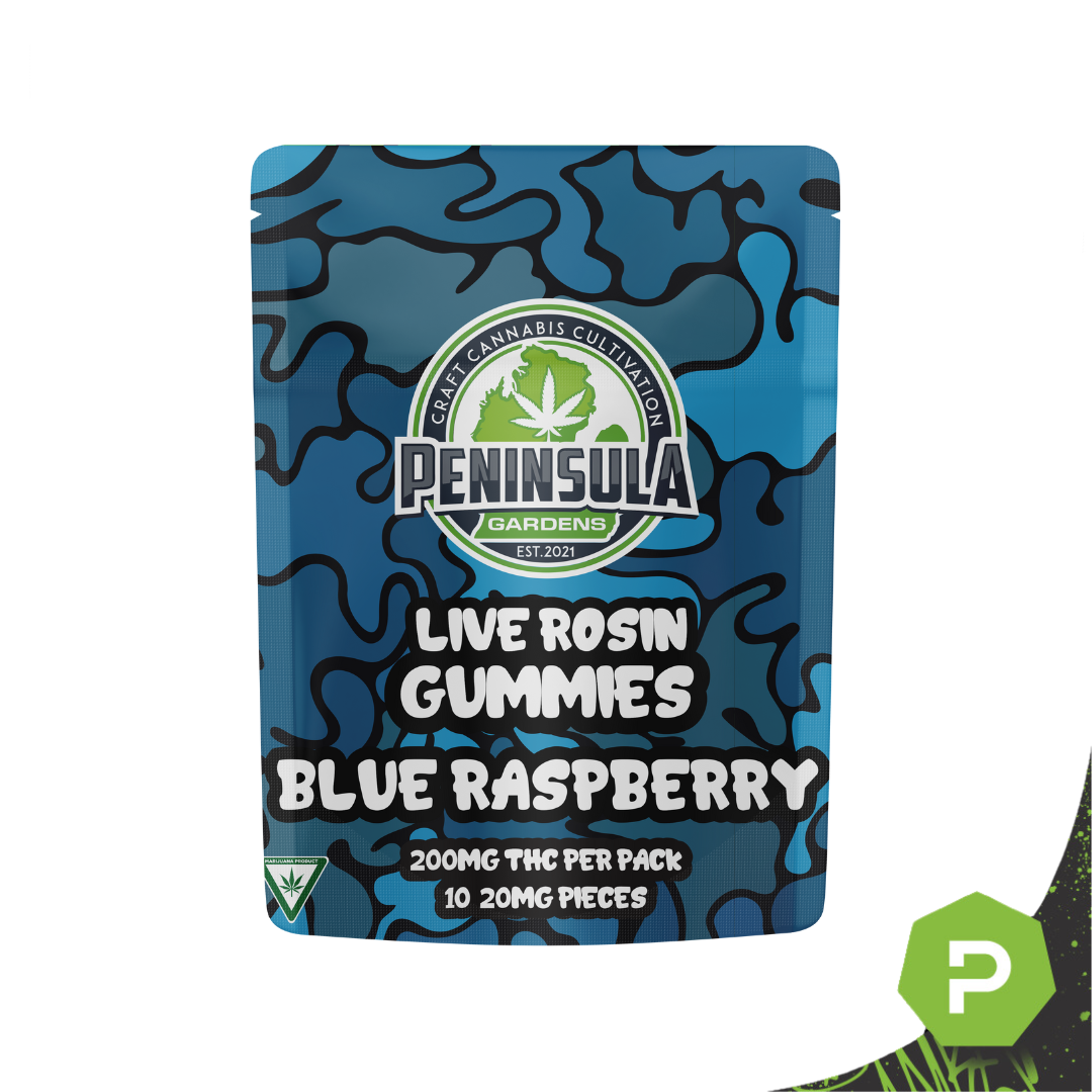 Photograph of product: Blue Raspberry | 200mg Live Rosin Gummies