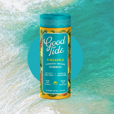 Photograph of product: GOOD TIDE PINEAPPLE GUMMIES 10PK 100MG