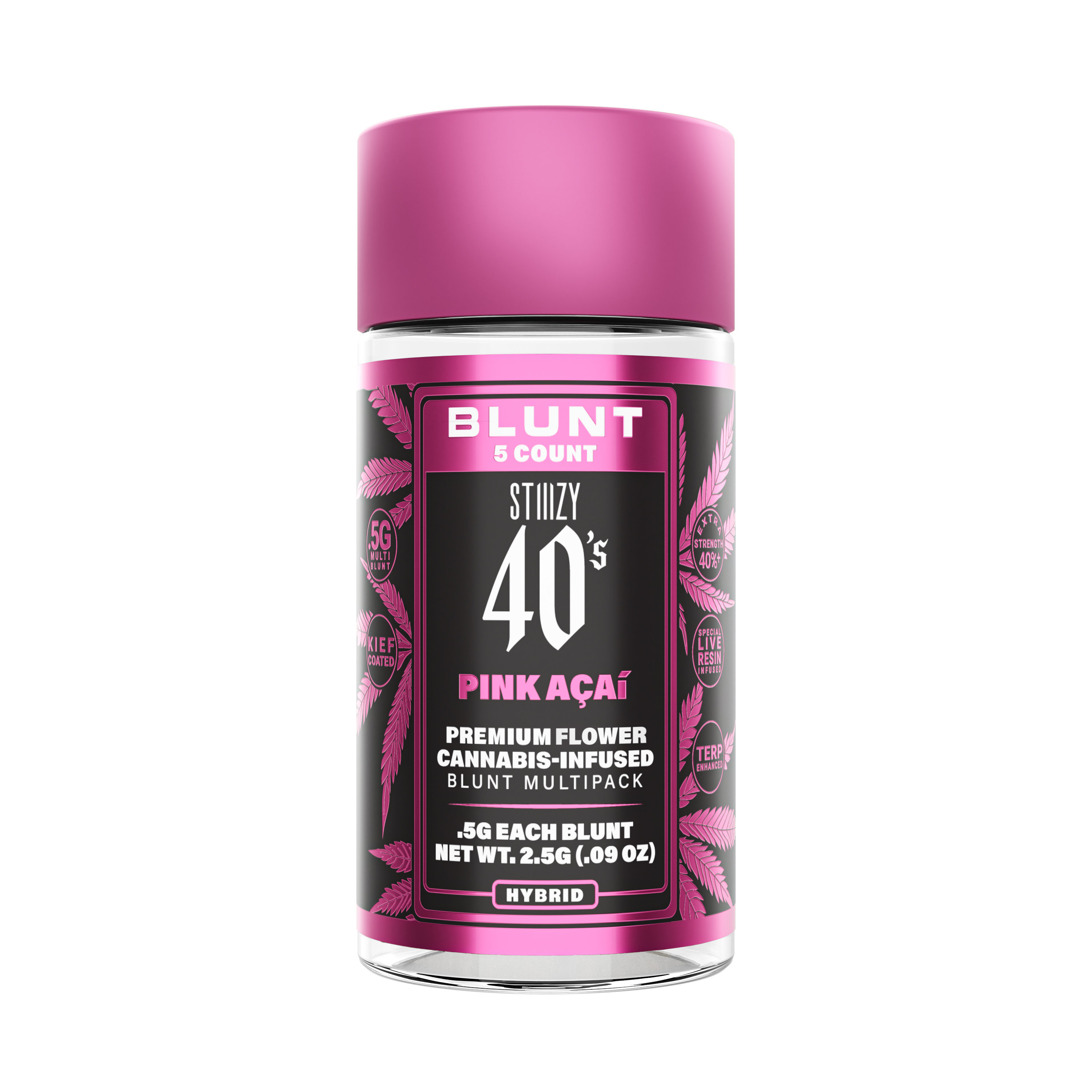 Photograph of product: Stiiizy - Infused Mini-Blunts 40's 5pk - Pink Acai (H) (2.5g)