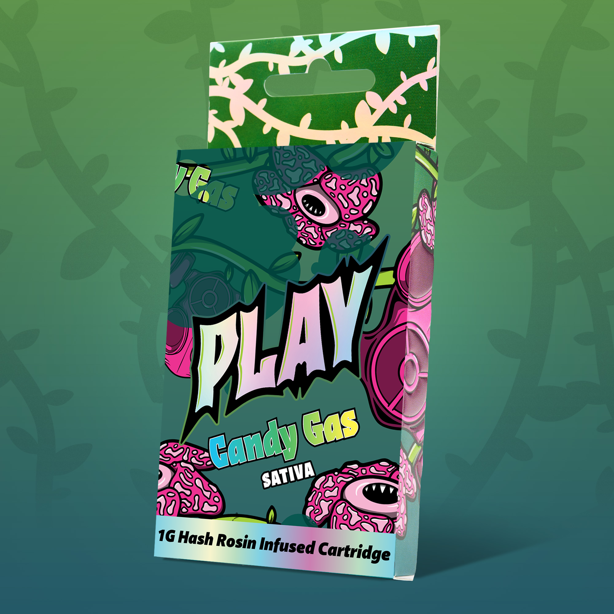 Photograph of product: Play | Candy Gas Rosin Infused Distillate | Cartridge