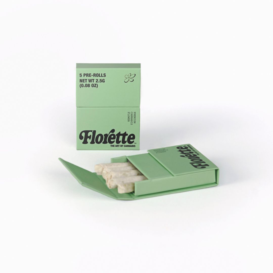 Photograph of product: Florette- Pre-Roll .5 - 5 Pack (2.5g ) - BERNIE HANA BUTTER