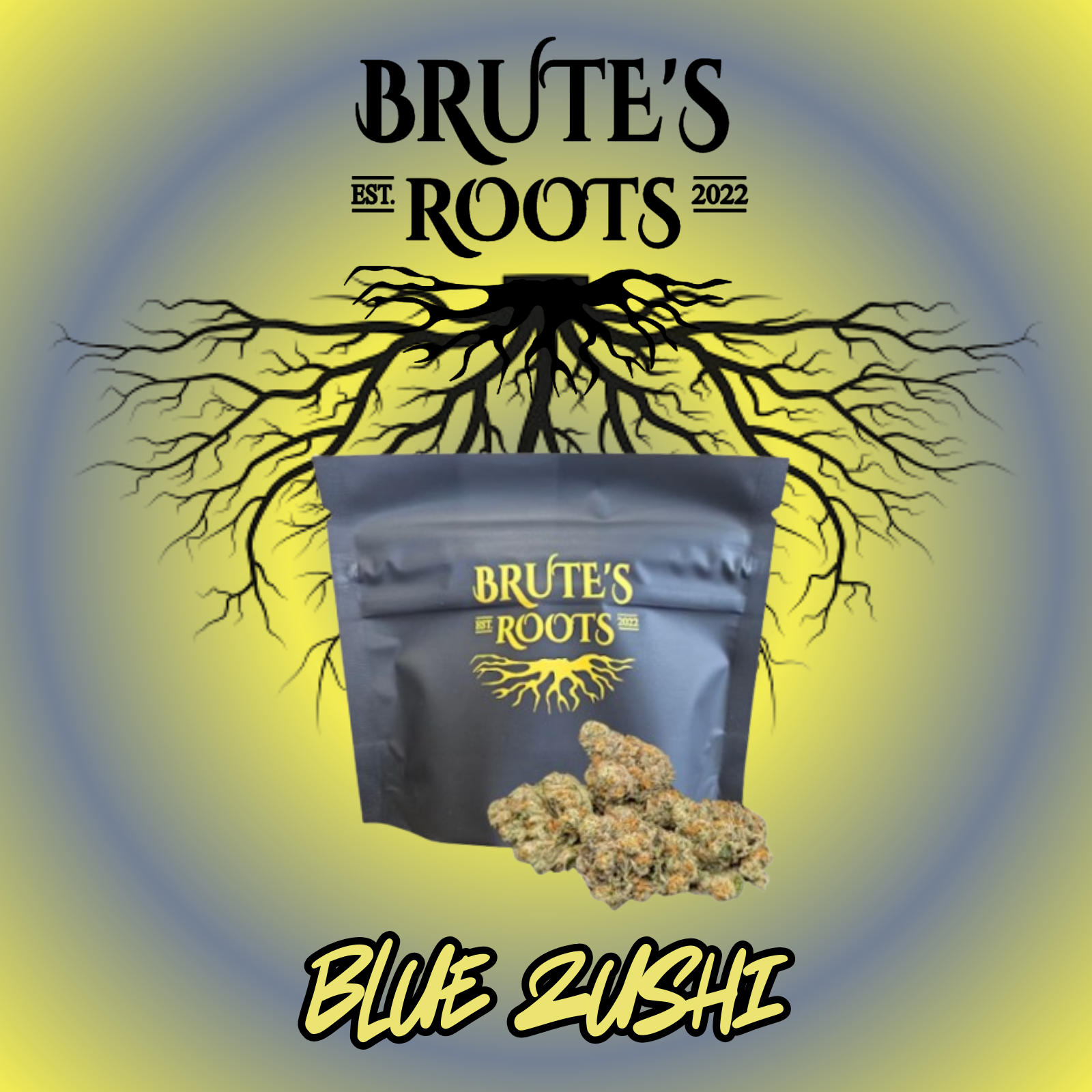 Photograph of product: Brute's Roots | Blue Zushi | 3.5g (Hybrid)