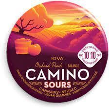 Photograph of product: Camino Sours 10mg Orchard Peach CBD 1:1 Gummies