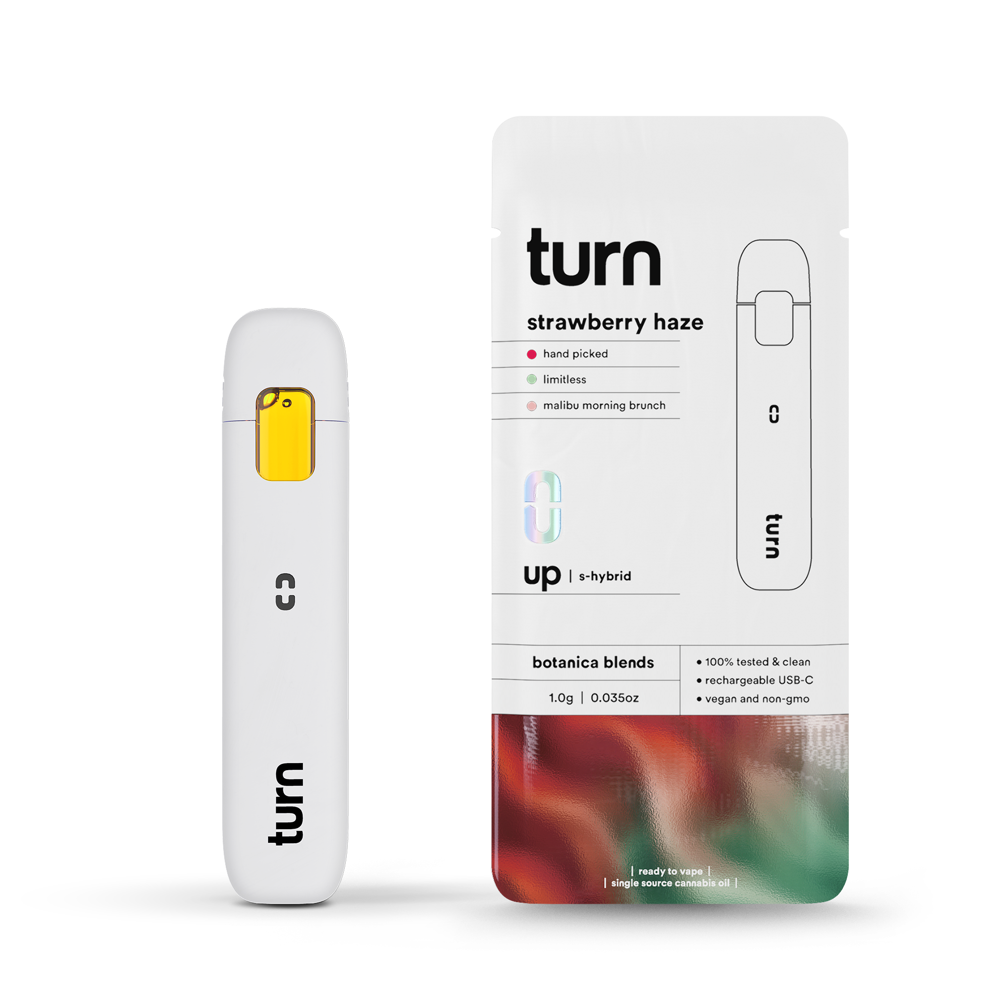 Photograph of product: Turn | Strawberry Haze | Disposable Vape | 1g