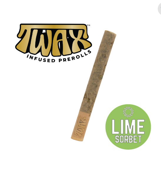 Photograph of product: TWAX 1G LIME SORBET INFUSED PRE-ROLL