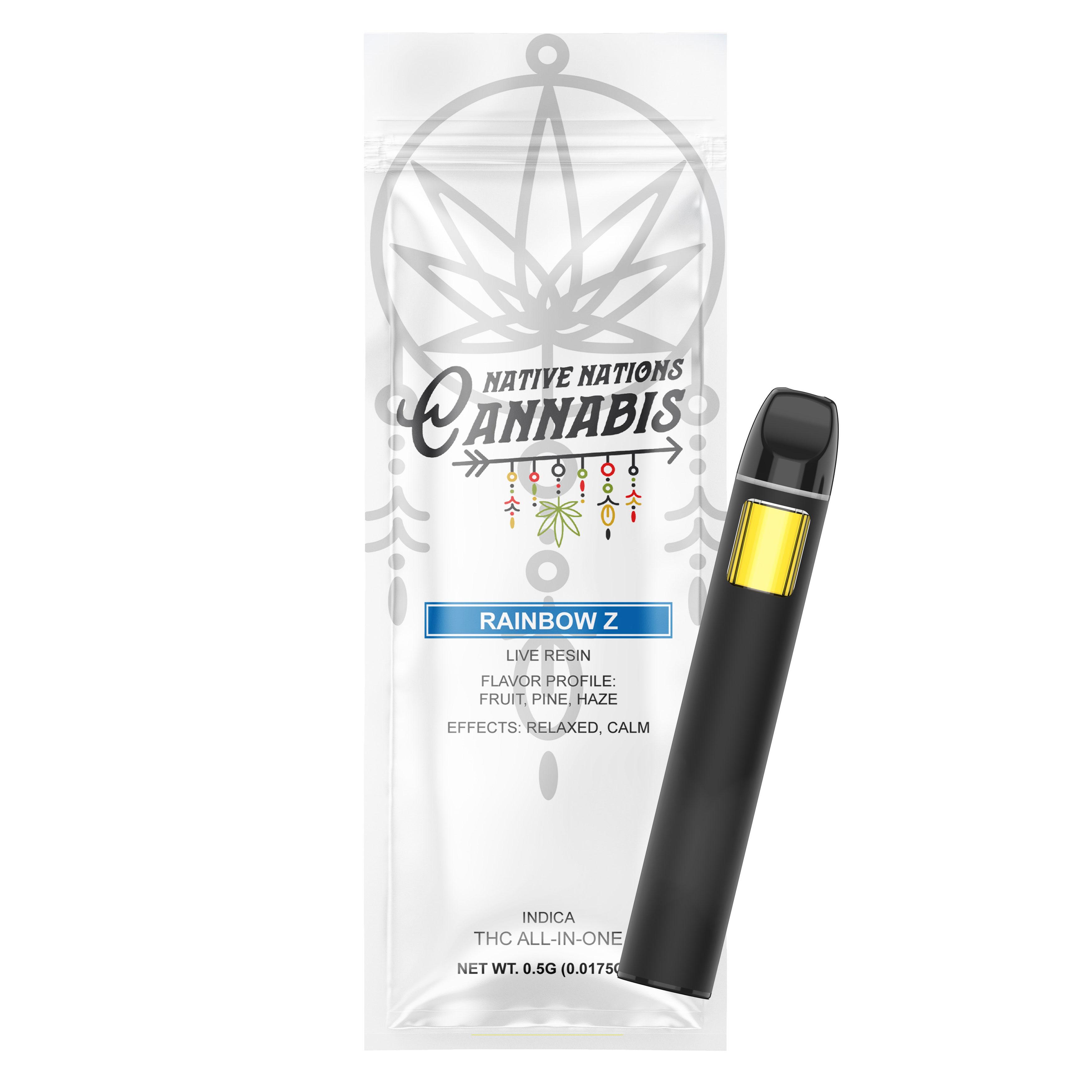 Photograph of product: Native Nations | Rainbow Z | Live Resin Vape AIO | 0.5g