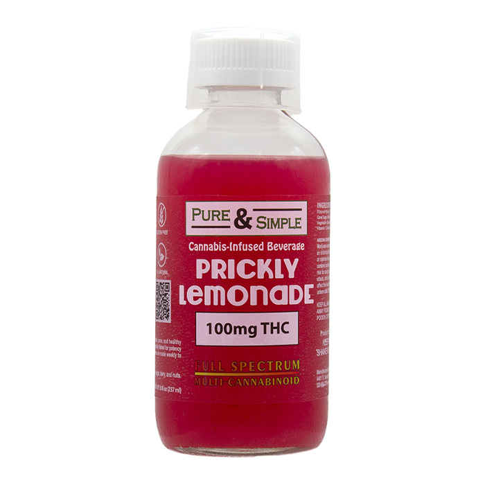 Photograph of Product: PURE & SIMPLE - DRINK - 100MG - 8OZ - PRICKLY PEAR LEMONADE - INDICA