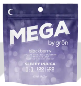 Photograph of product: Mega Blackberry 1:1 Sleepy Oui'd 100mg [F62]