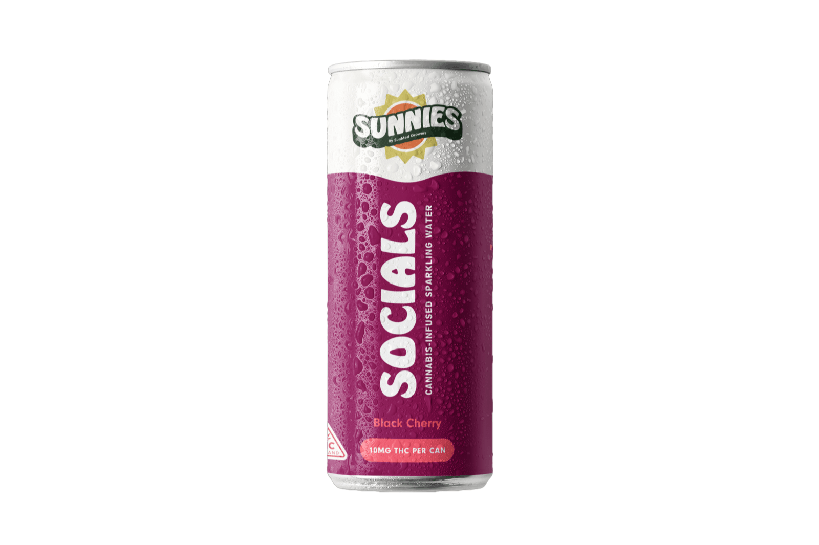 Photograph of product: Sunnies Socials 10mg Sparkling Water - Black Cherry